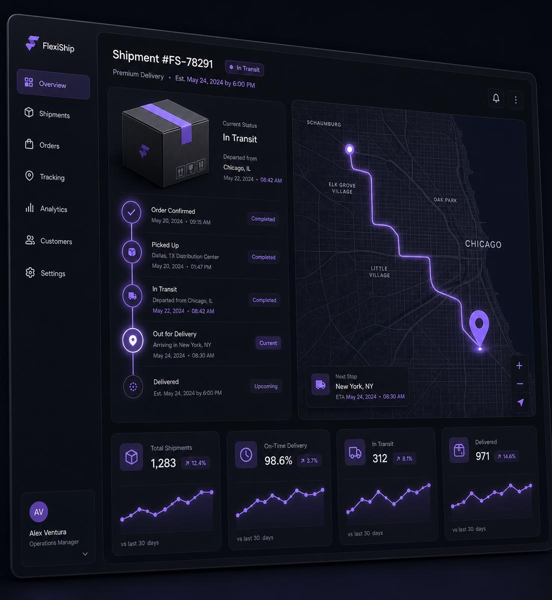 Interface Arel Pro affichant le suivi d'un colis en temps réel